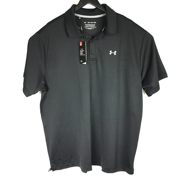 Under Armour Other - NWT Under Armour Black Heat Gear Golf Polo Shirt.
